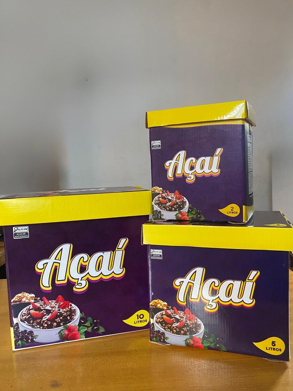 Caixas personalizadas para açaí
